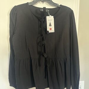 Zesica Women's Elegant Black Blouse with Bows